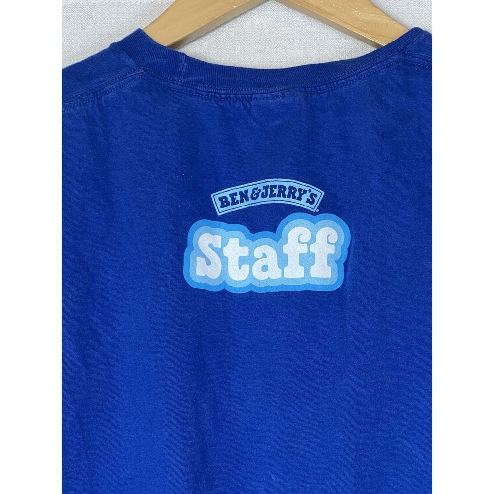 Ben & Jerry's Blue Cloud Pattern T-shirt Staff Uniform 19x26" - Picture 6 of 7